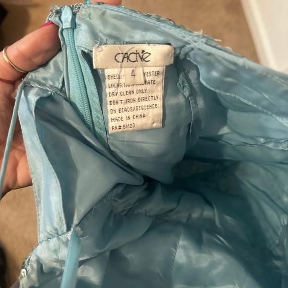 Cache Blue Sequin Cocktail Dress - Picture 3 of 3